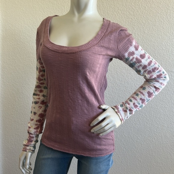 Free People Women's Big Sur Tie-Dye Tee, Misty Mountain Color - Picture 9 of 9